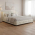 King PU Leather Deluxe Bed Frame White