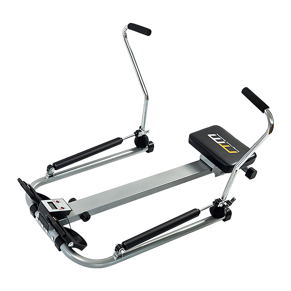 Hydraulic Rowing Machine Rower with LCD Display, 100kg Capacity, 2 x AA