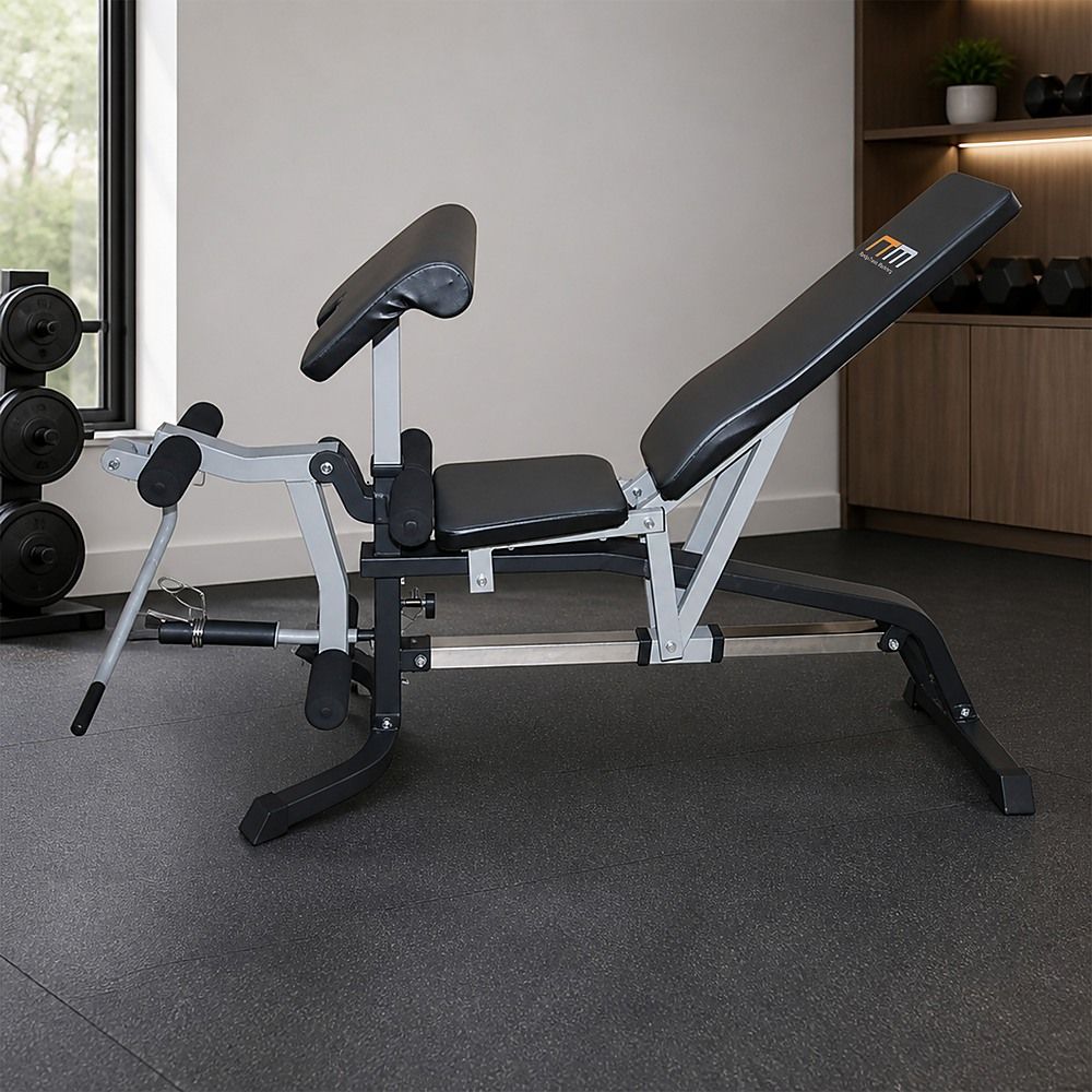FID Adjustable Weight Bench Press with Flat Incline Decline and Leg Extension