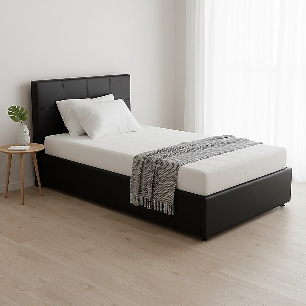 PU Leather Single Bed Ensemble Frame