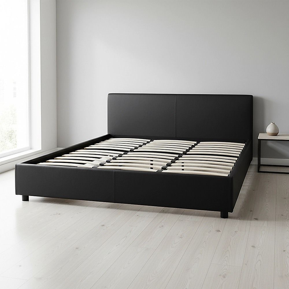 PU Leather King Bed Ensemble Frame