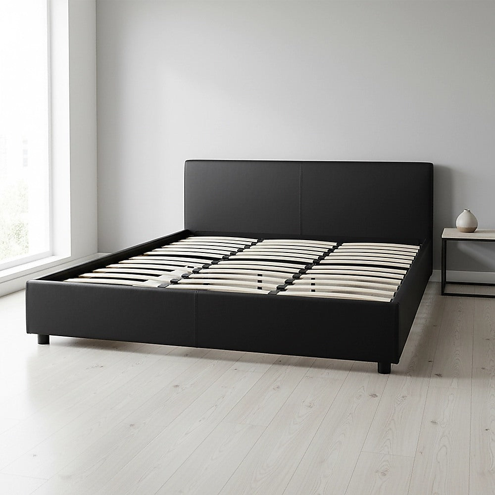 PU Leather King Bed Ensemble Frame