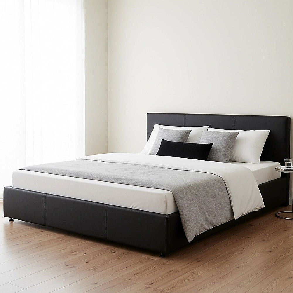PU Leather King Bed Ensemble Frame