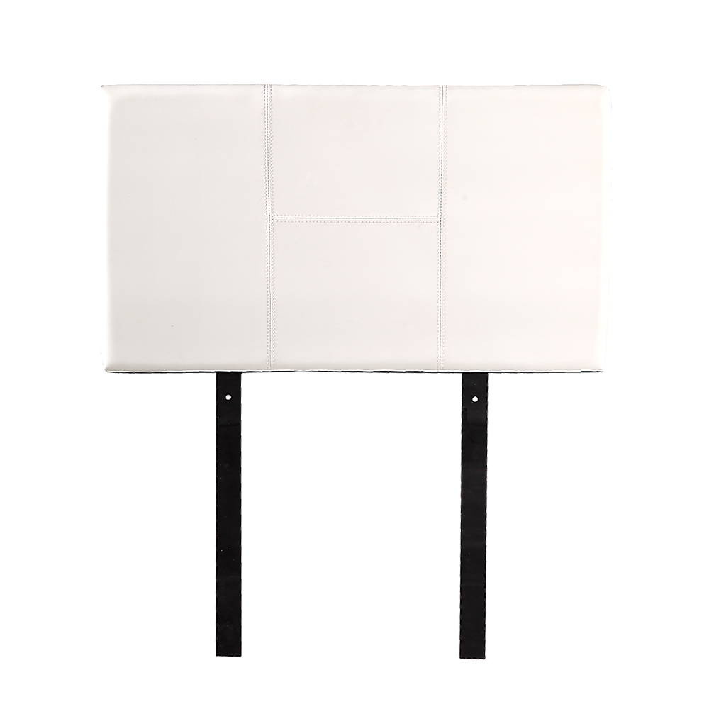 Designer Stitched PU Leather Single Bed Headboard, White, 980x560mm Size