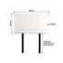 Designer Stitched PU Leather Single Bed Headboard, White, 980x560mm Size
