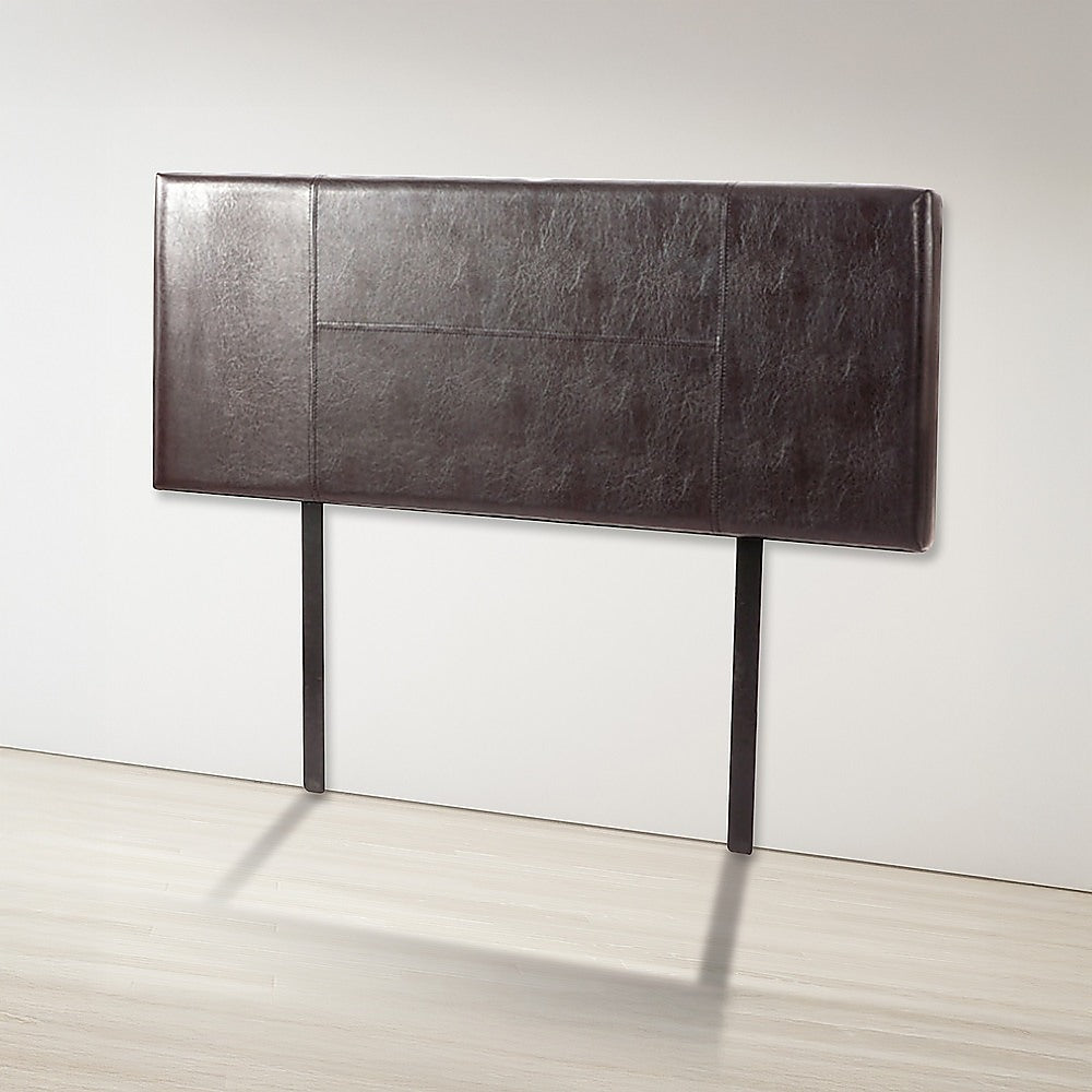 PU Leather Double Bed Headboard Bedhead - Brown