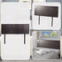 Queen Bed Headboard Brown PU Leather Stitched Adjustable Height
