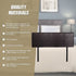 Queen Bed Headboard Brown PU Leather Stitched Adjustable Height