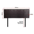 Queen Bed Headboard Brown PU Leather Stitched Adjustable Height