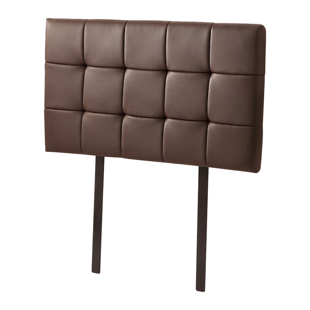 Designer Tufted Single Bed Headboard in PU Leather, 65mm Thick, Brown Tone