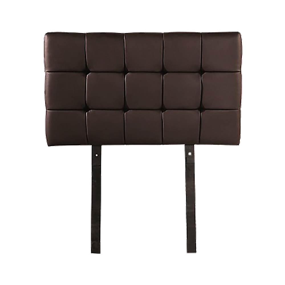 Designer Tufted Single Bed Headboard in PU Leather, 65mm Thick, Brown Tone