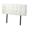 PU Leather Queen Bed Deluxe Headboard Bedhead - White