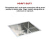 490x440mm Handmade 1.2mm Stainless Steel Undermount Topmount Kitchen Laundry Sink with Waste
