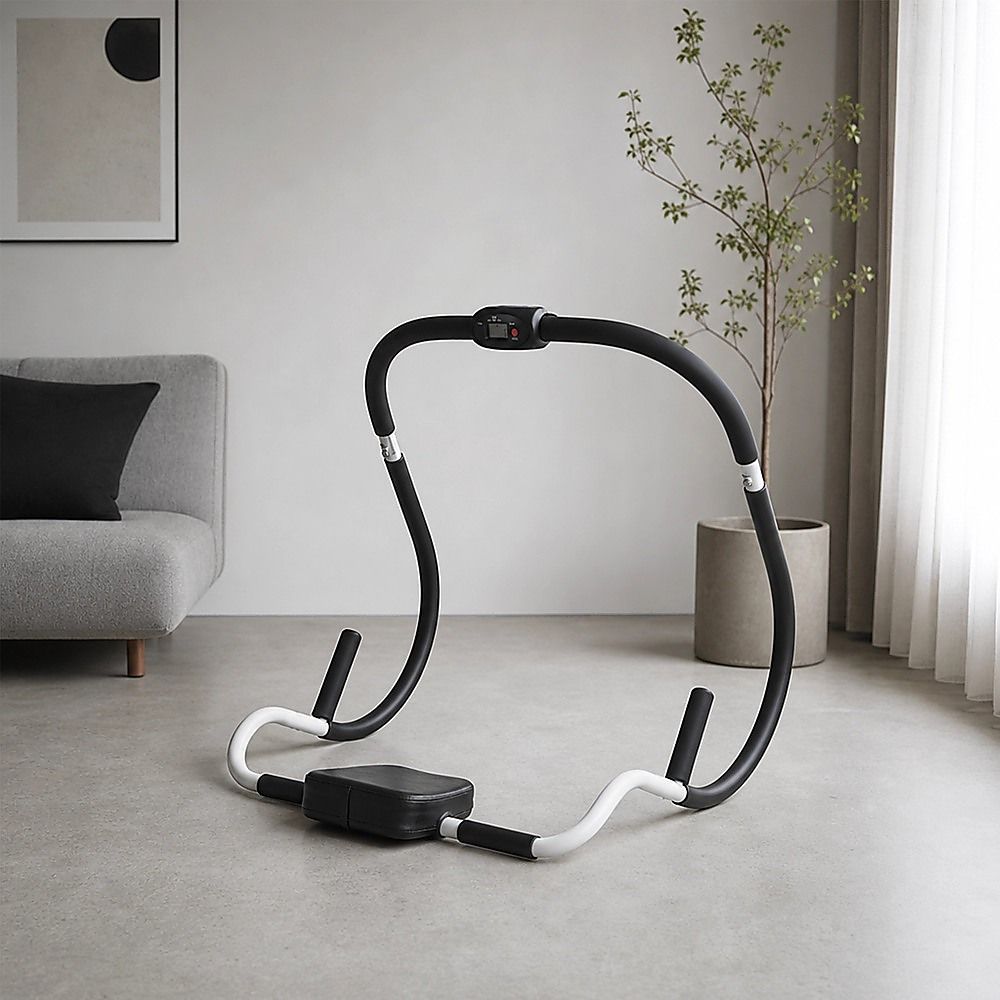 Ab Crunch Machine Ab Roller with Digital Counter Core Trainer Home Gym