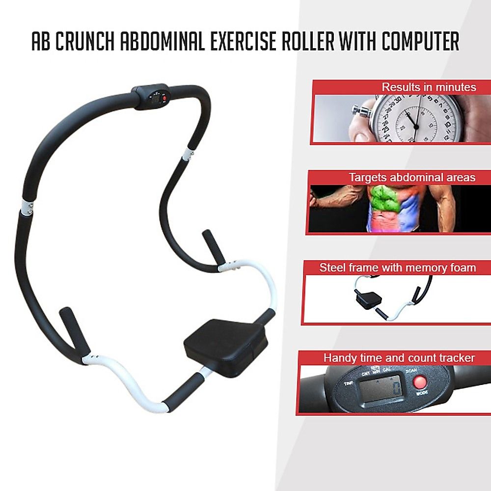 Ab Crunch Machine Ab Roller with Digital Counter Core Trainer Home Gym