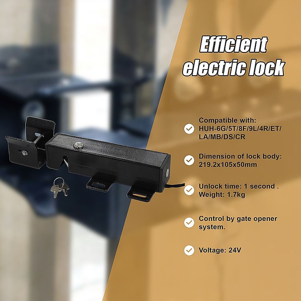 24V Electric Gate Lock Swing Gate Bolt Lock Automatic Gate Opener System