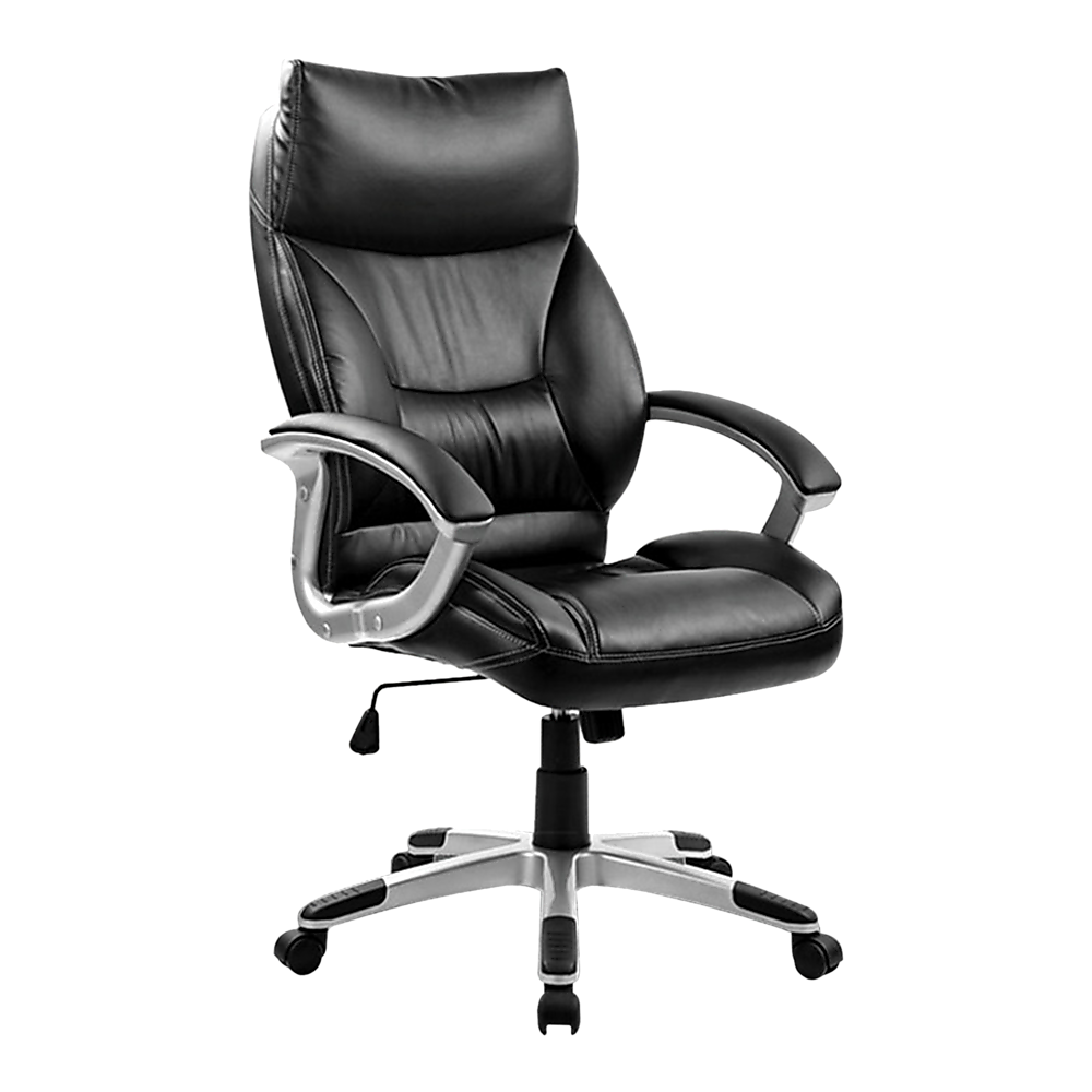 PU Leather Executive Office Chair – Ergonomic Swivel Computer Desk Chair in Black