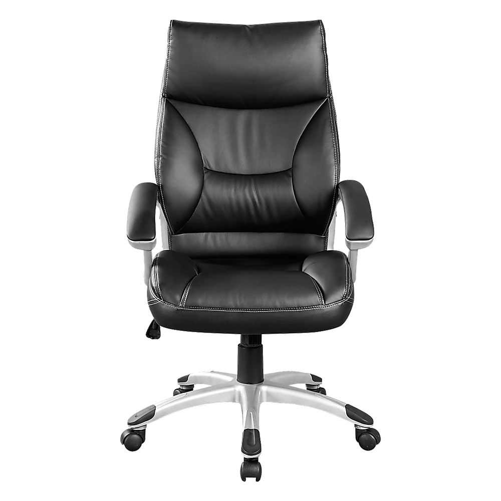 PU Leather Executive Office Chair – Ergonomic Swivel Computer Desk Chair in Black