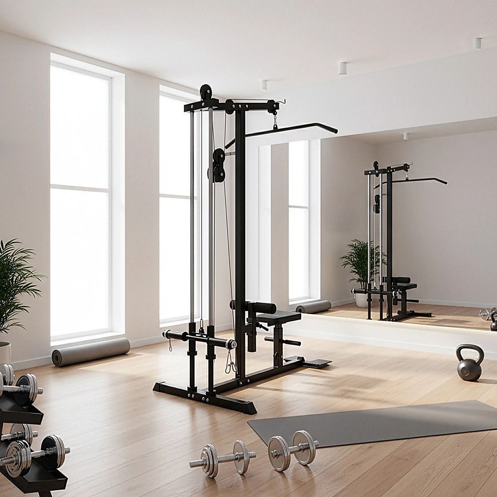 Lat Pulldown Low Row Fitness Machine – Home Gym Strength Trainer