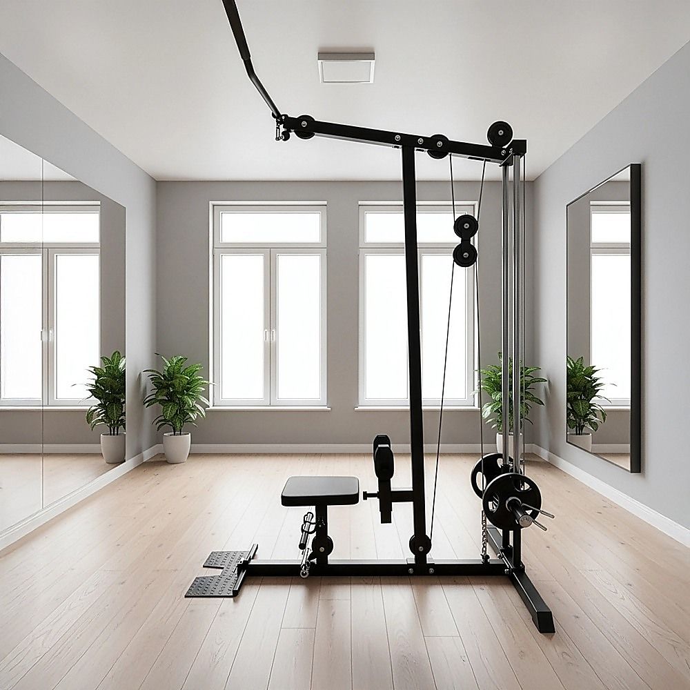 Lat Pulldown Low Row Fitness Machine – Home Gym Strength Trainer