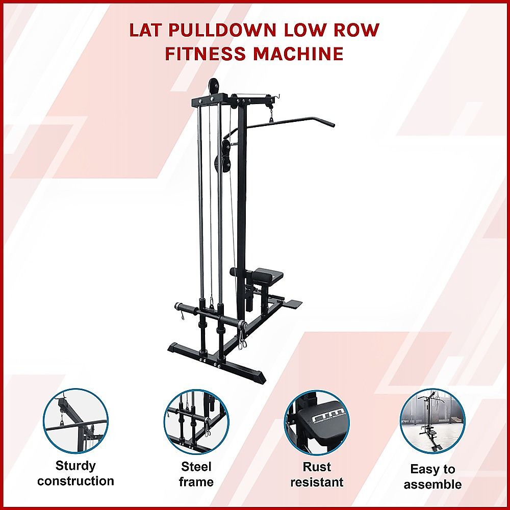 Lat Pulldown Low Row Fitness Machine – Home Gym Strength Trainer