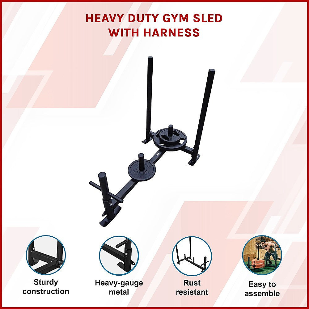 Heavy Duty Gym Sled with Harness