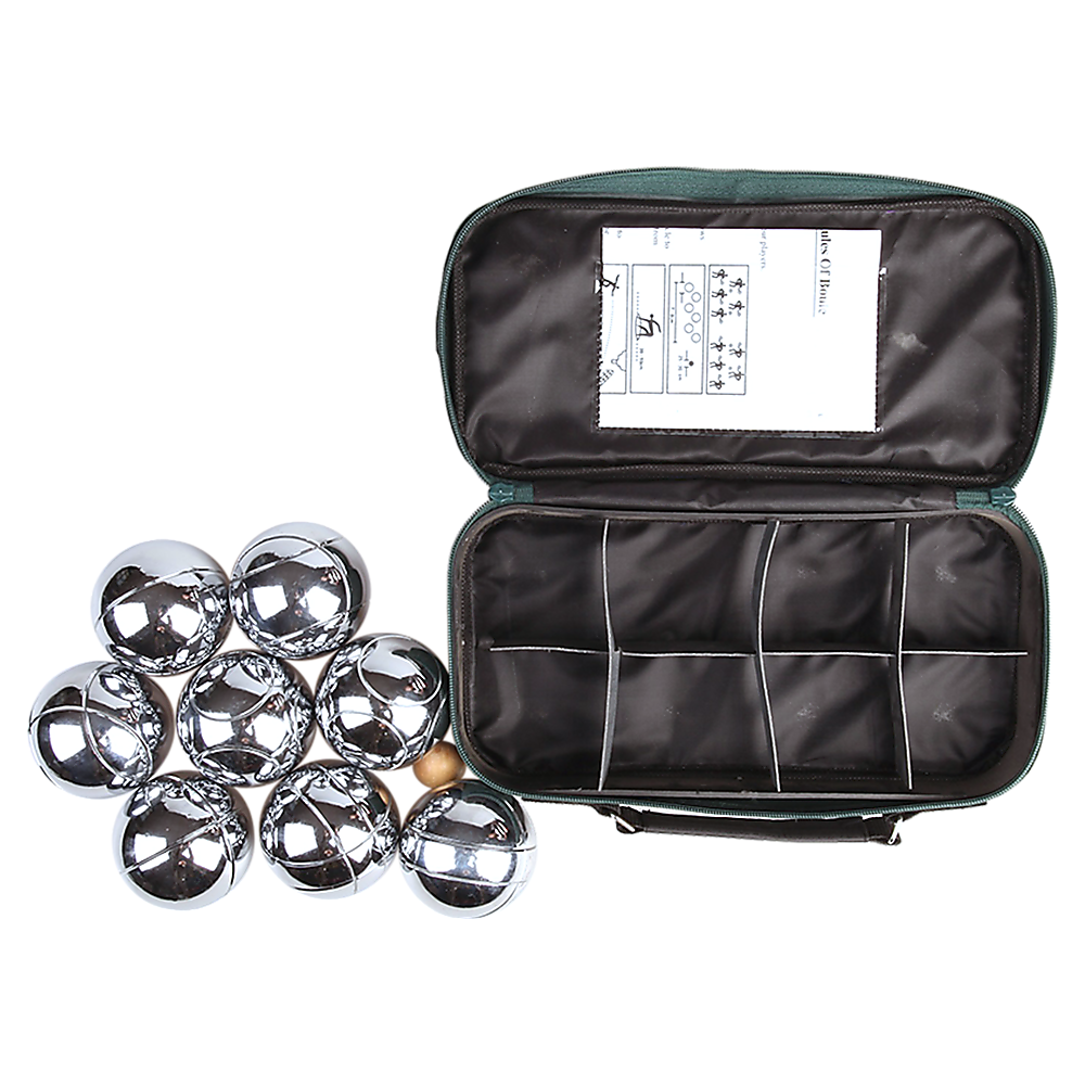 Deluxe Boules Bocce Ball Set 8 Alloy Balls with Carry Bag & Jack
