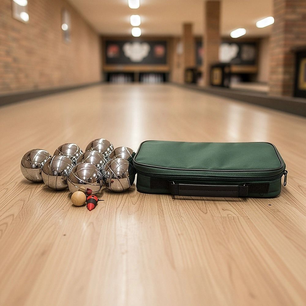 Deluxe Boules Bocce Ball Set 8 Alloy Balls with Carry Bag & Jack