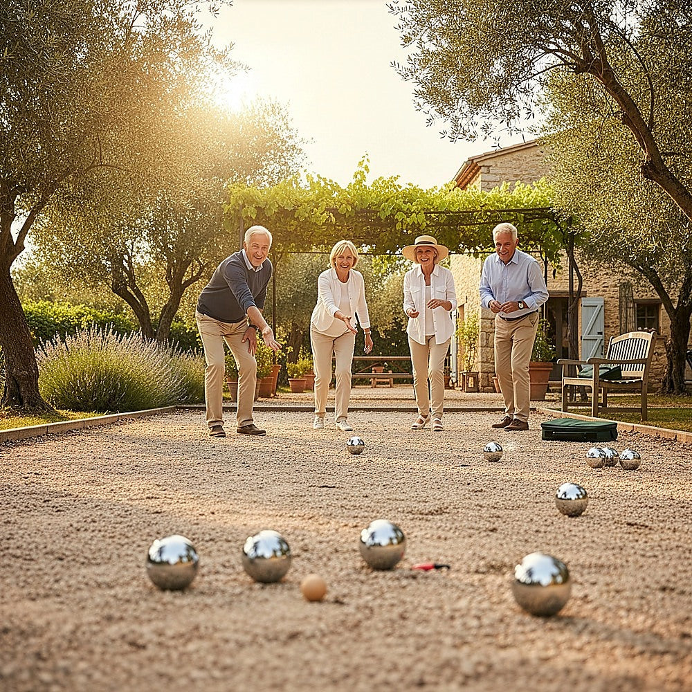 Deluxe Boules Bocce 8 Alloy Ball Set