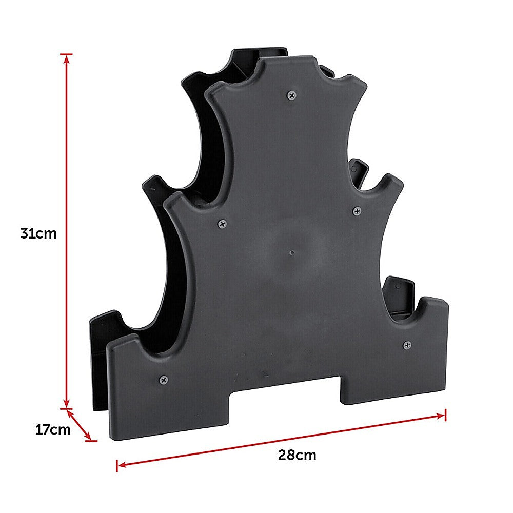 12kg Dumbbell Weights Set with Rack for Home Gym Training