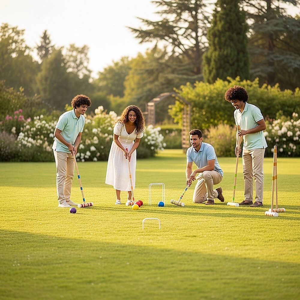 6 Player Croquet Set Outdoor Lawn Game Complete Family Garden Sports Kit