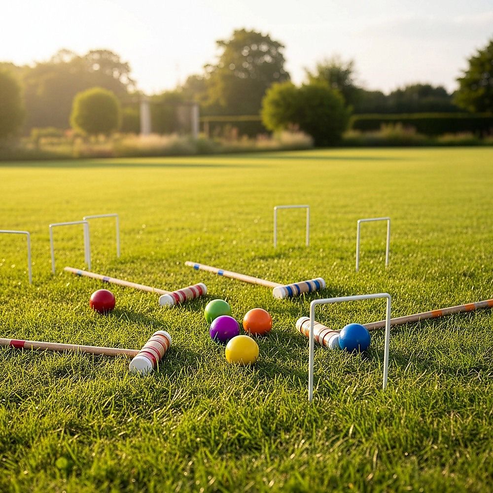 6 Player Croquet Set Outdoor Lawn Game Complete Family Garden Sports Kit