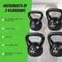 4-Piece Exercise Kettlebell Weight Set, 2-8kg, Black, Cast Iron Build Kit