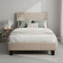 Single Linen Fabric Bed Frame Beige