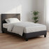 Single Linen Fabric Bed Frame Grey