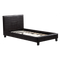 Single PU Leather Bed Frame Brown