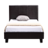 Single PU Leather Bed Frame Brown