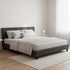 King Linen Fabric Bed Frame Grey