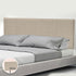 Linen Fabric Double Bed Headboard Bedhead - Beige