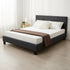 Queen Linen Fabric Bed Frame Grey