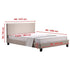 Double Linen Fabric Bed Frame Beige