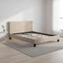 Queen Linen Fabric Bed Frame Beige