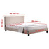 Queen Linen Fabric Bed Frame Beige