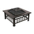 18-Inch Square Metal Fire Pit Outdoor Heater with Mesh Screen Lid, 10.89kg