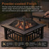 18-Inch Square Metal Fire Pit Outdoor Heater with Mesh Screen Lid, 10.89kg