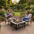 18-Inch Square Metal Fire Pit Outdoor Heater with Mesh Screen Lid, 10.89kg