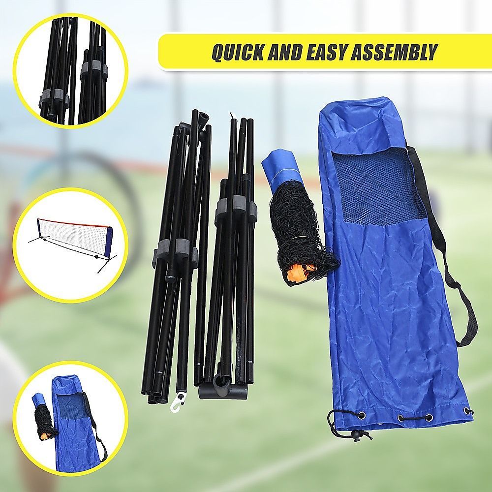Portable Foldable 6m Tennis Net and Post Set with Steel Frame and Carry Bag