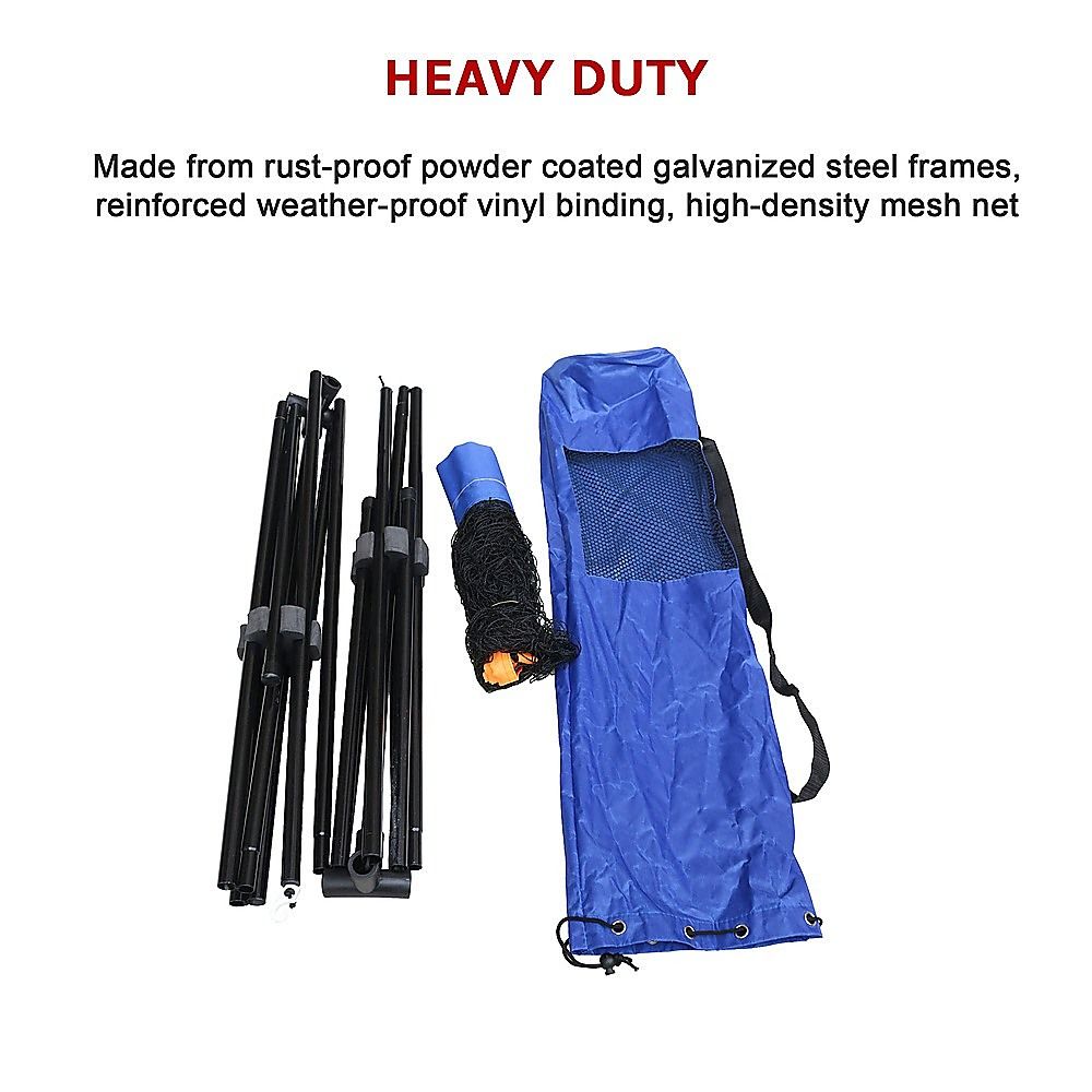 Portable Foldable 6m Tennis Net and Post Set with Steel Frame and Carry Bag