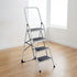 Foldable Non-Slip 4-Step Steel Ladder, 150kg Rated Per Step, Compact Fold