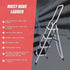 Foldable Non-Slip 4-Step Steel Ladder, 150kg Rated Per Step, Compact Fold